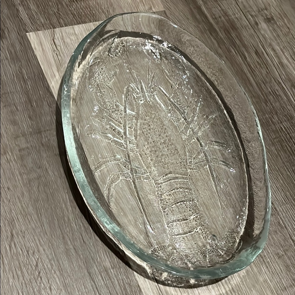 Crate and Barrel Glass Lobster Serving Platter